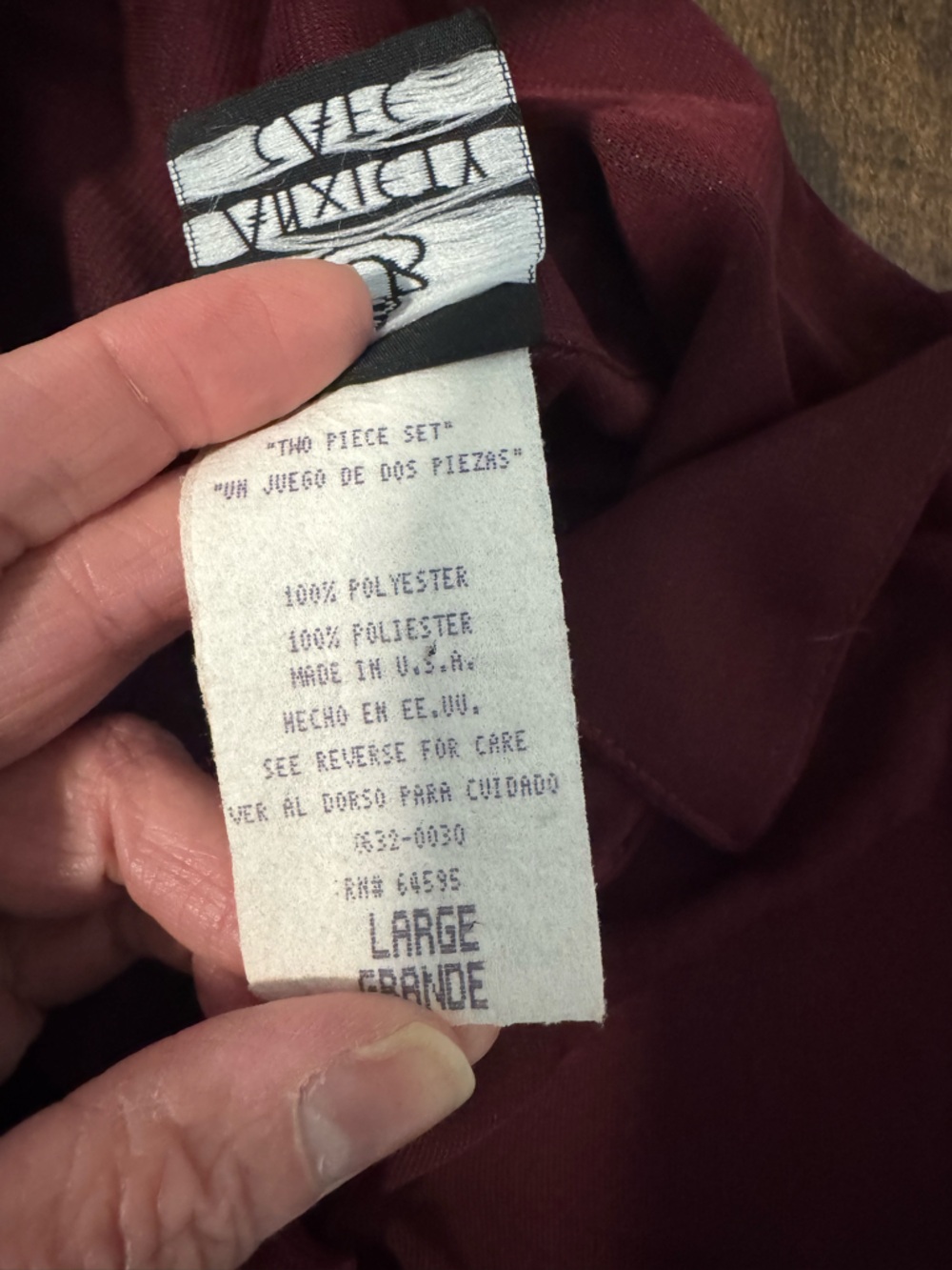 Anxiety Cafe Burgundy Sheer Collared Long Sleeve Button Down VTG Top Blouse M - Picture 10 of 11